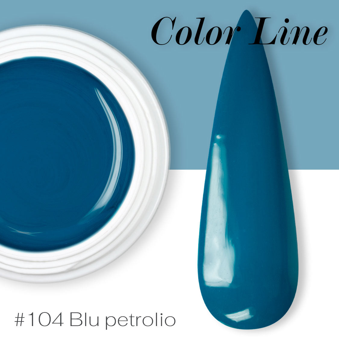 104 - Blu petrolio - Coprente - Gel UV Colorato - Color line - 5ml