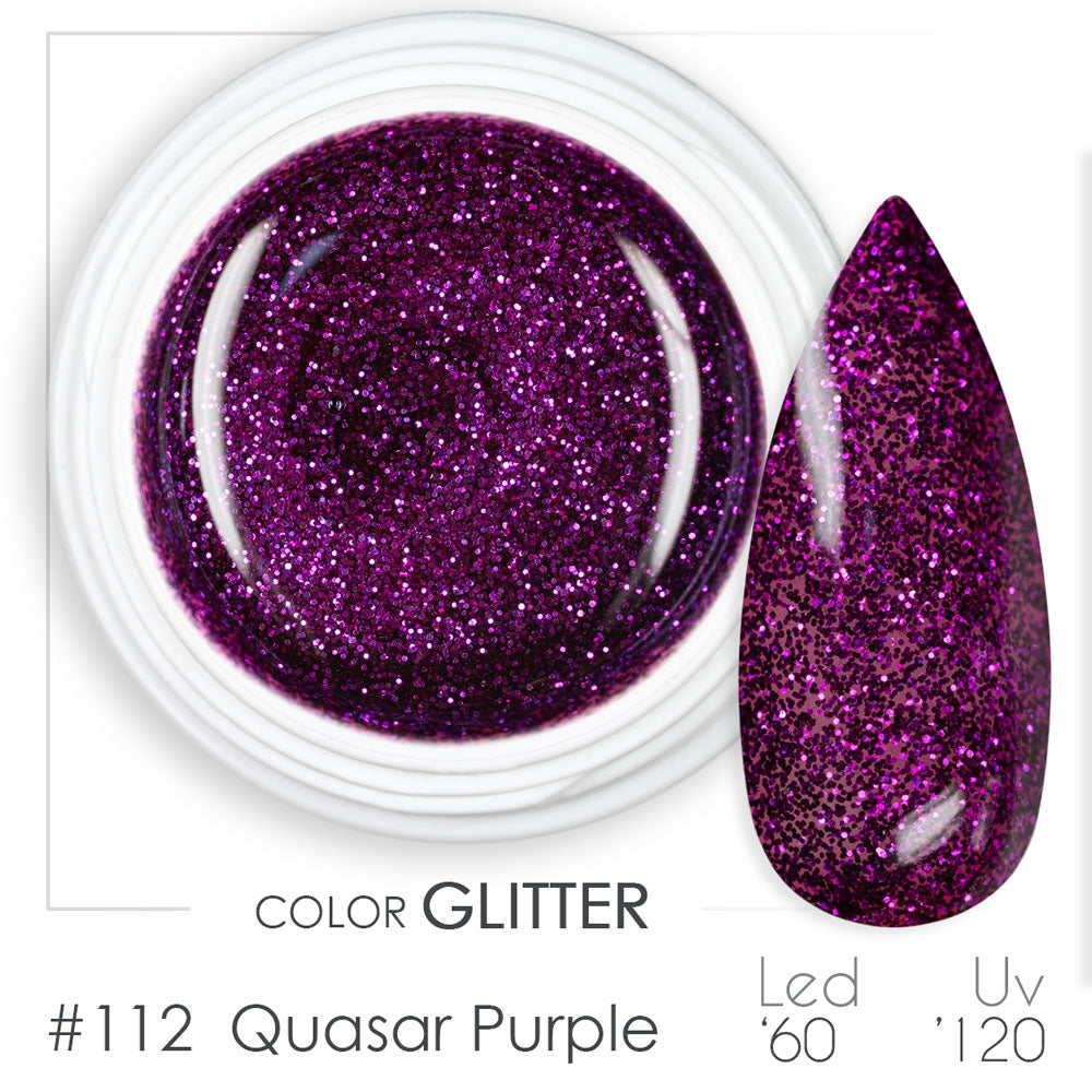 112 - Quasar Purple - Gel UV Colorato - BSN Professional Glitter