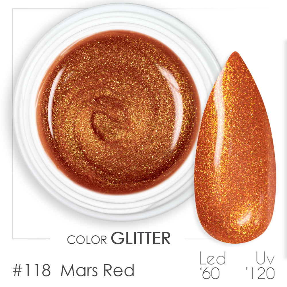 118 - Mars Red - Gel UV Colorato - BSN Professional Glitter