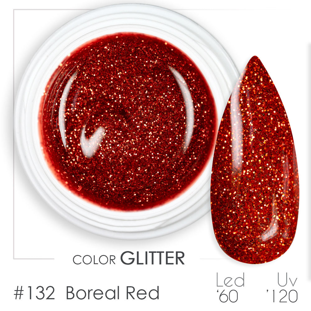 132 - Boreal Red - Gel UV Colorato - BSN Professional Glitter