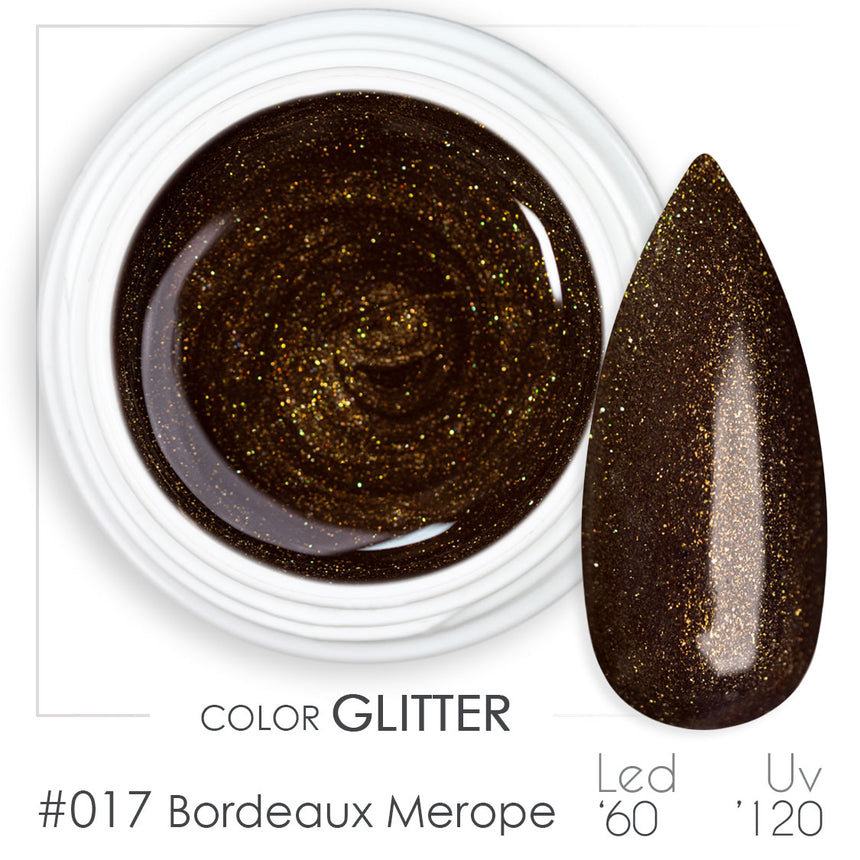 017 - Bordeaux Merope - Gel UV Colorato - BSN Professional Glitter