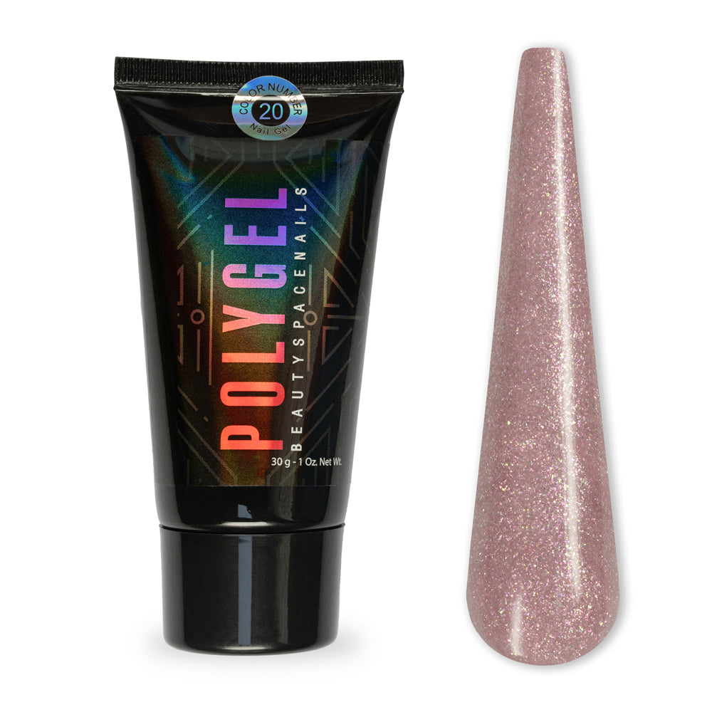 20 Soft Polygel Glitter  30g - Polyacrylgel media densità