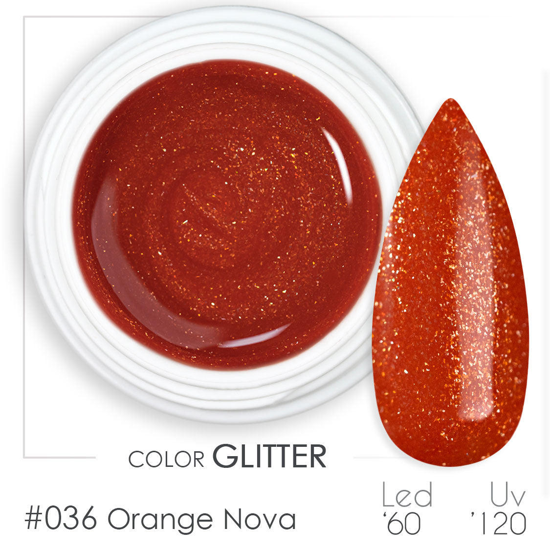 036 - Orange Nova - Gel UV Colorato - BSN Professional Glitter