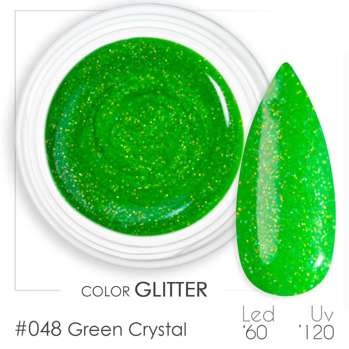 048 - Green Crystal - Gel UV Colorato - BSN Professional Glitter