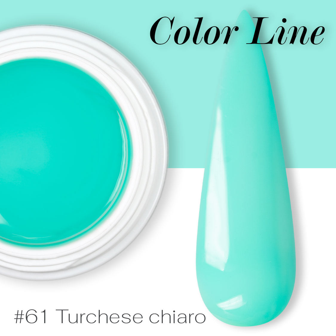 61 - Turchese chiaro  - Coprente - Gel UV Colorato - Color line - 5ml