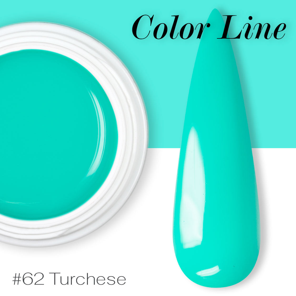 62 - Turchese  - Coprente - Gel UV Colorato - Color line - 5ml