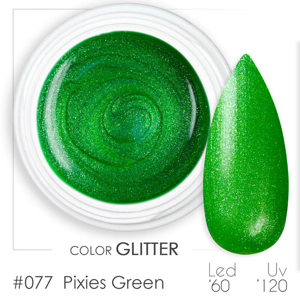 077 - Pixies Green - Gel UV Colorato - BSN Professional Glitter