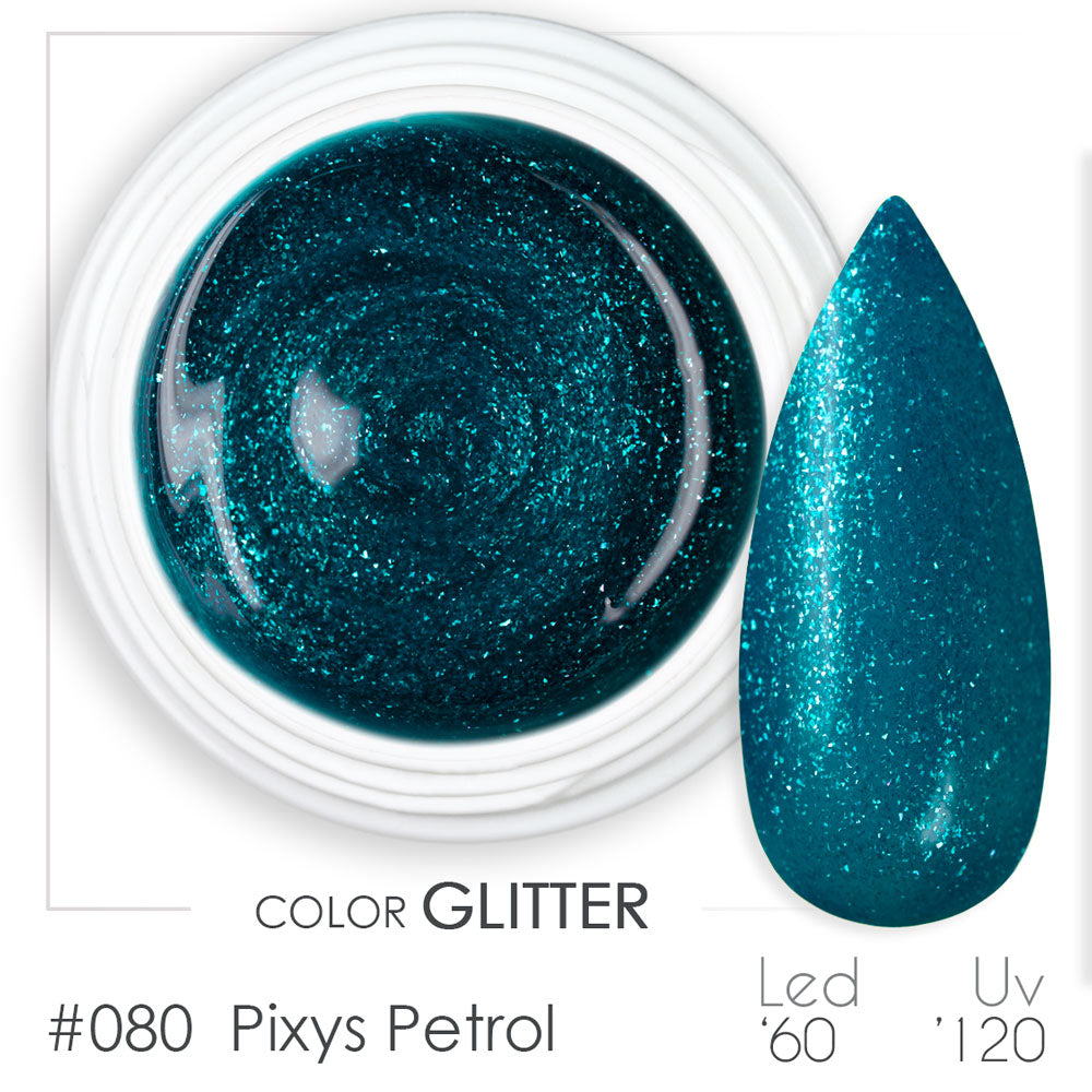 080 - Pixys Petrol - Gel UV Colorato - BSN Professional Glitter