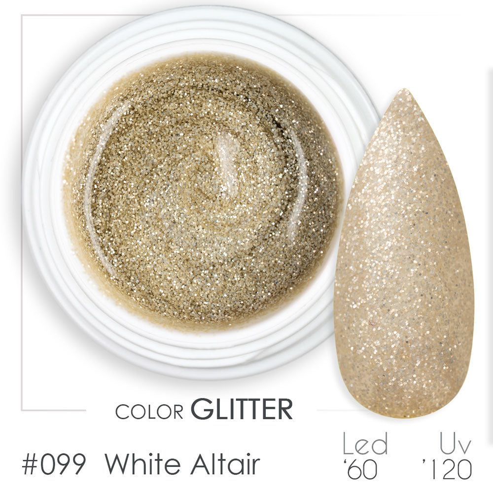 099 - White Altair - Gel UV Colorato - BSN Professional Glitter