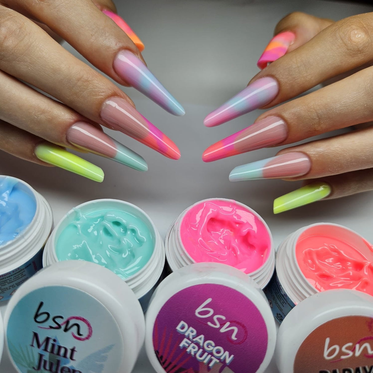 Tropical Summer builder gel colorato 9 colori fluo Beauty Space Nails