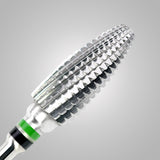 Punta Carbide Barrel Maxi Strong  Ø 6.0  C - BSN Dolphin Spiral Flame - grana grossa