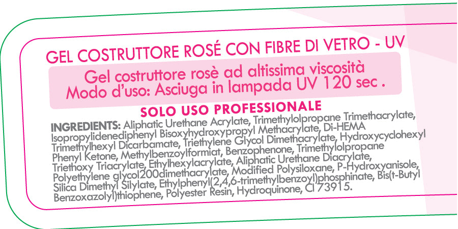 3x FIBER STRONG SCULPTING GEL - ROSE' - "New Evolution" - 15 ml