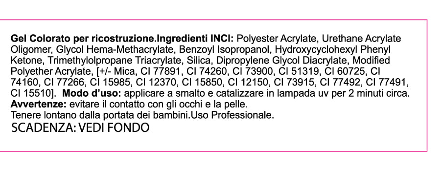 Gel UV Colorato - Red Line - 011 - Scarlet Red - Glass Effect - 5ml