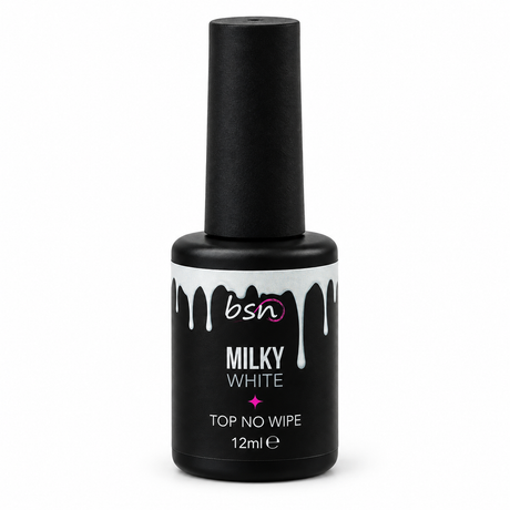 Milky White – Top Coat No Wipe BSN 12 ml bianco latte