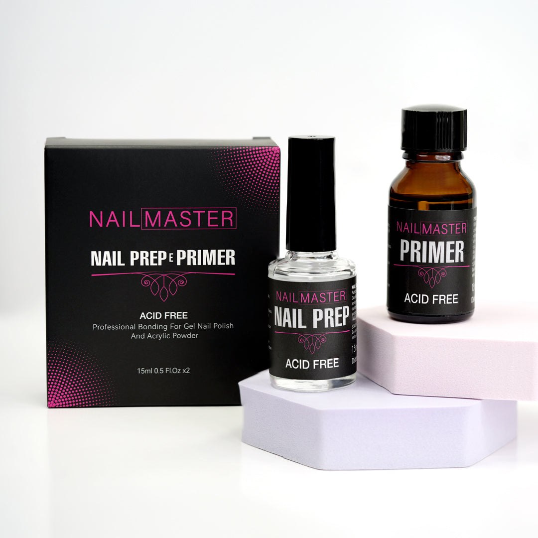 Set Nail Master Nail Prep e Primer Acid Free 2x15ml confezione e flaconi