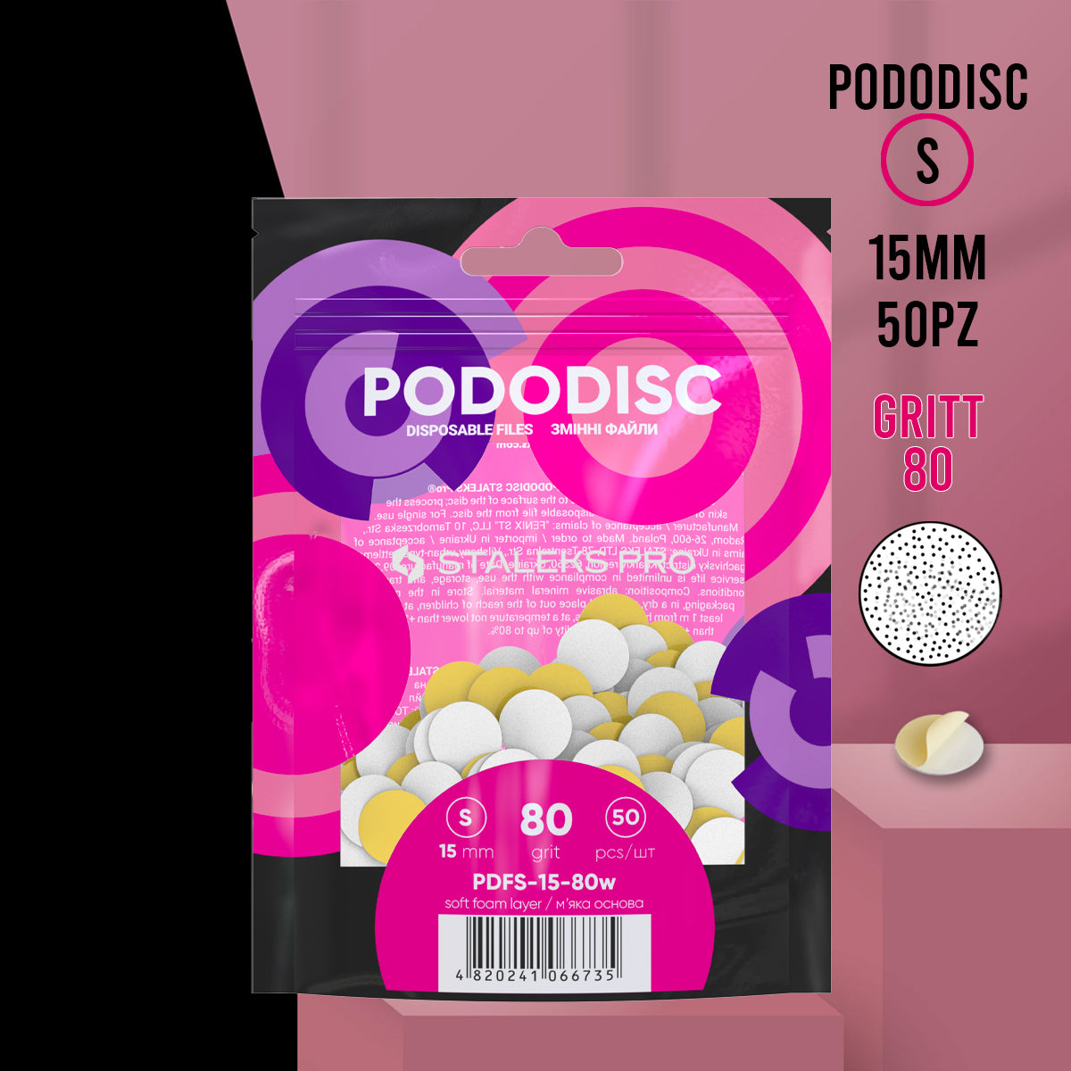 PODODISC Lime rotonde dischi per Pedicure Staleks Pro S -80 gritt - 50pz