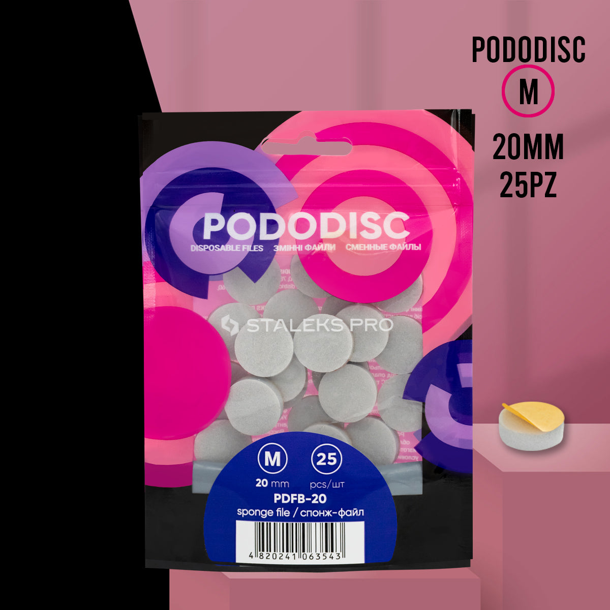 PODODISC Lime rotonde spugna dischi per Pedicure Staleks Pro M - 25pz