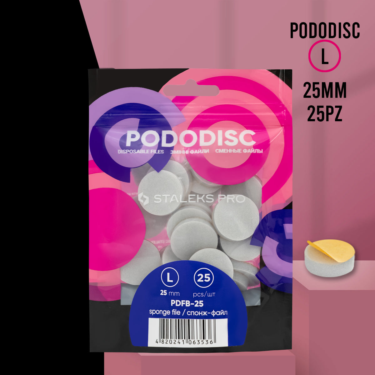 PODODISC Lime rotonde spugna dischi per Pedicure Staleks Pro L - 25pz