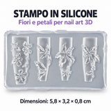 Stampo in silicone nail art 3D - 02 Fiori e petali