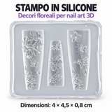 Stampo in silicone nail art 3D - 05 Decori floreali