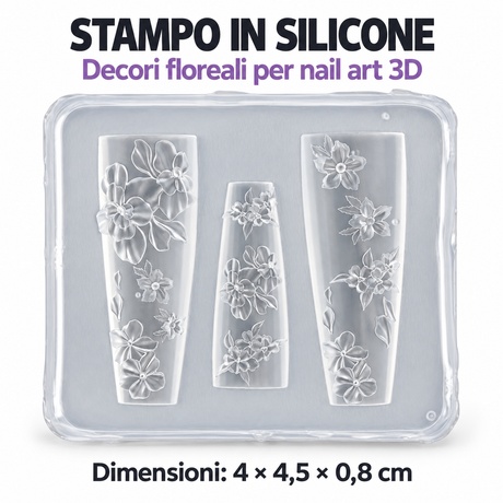 Stampo in silicone nail art 3D - 05 Decori floreali