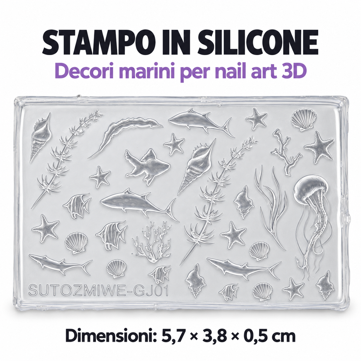 Stampo in silicone nail art 3D - 09 Decori marini