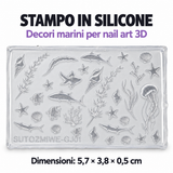 Stampo in silicone nail art 3D - 09 Decori marini