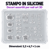 Stampo in silicone nail art 3D - 10 Decori assortiti