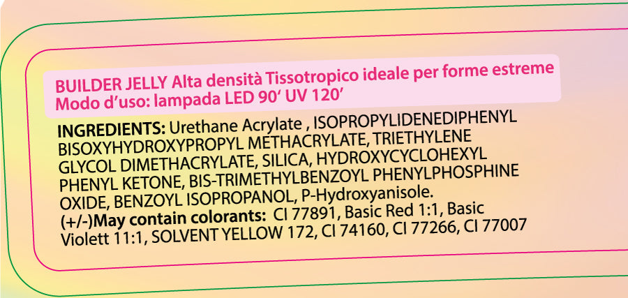 Tropical Summer builder gel colorato etichetta INCI ingredienti Beauty Space Nails