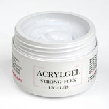 PolyAcrylGel Babyboomer White 50ml barattolo aperto consistenza densa Beauty Space Nails