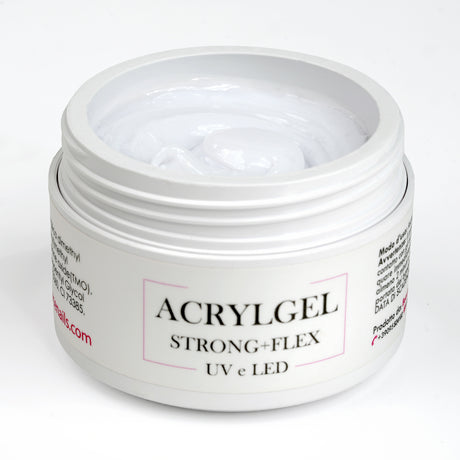 PolyAcrylGel Babyboomer White 50ml barattolo aperto consistenza densa Beauty Space Nails