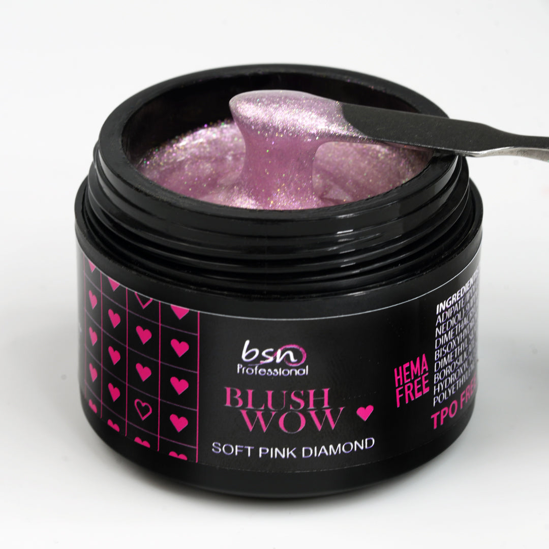 Builder gel Bride Collection Blush Wow rosa glitter diamantati 30ml Beauty Space Nails
