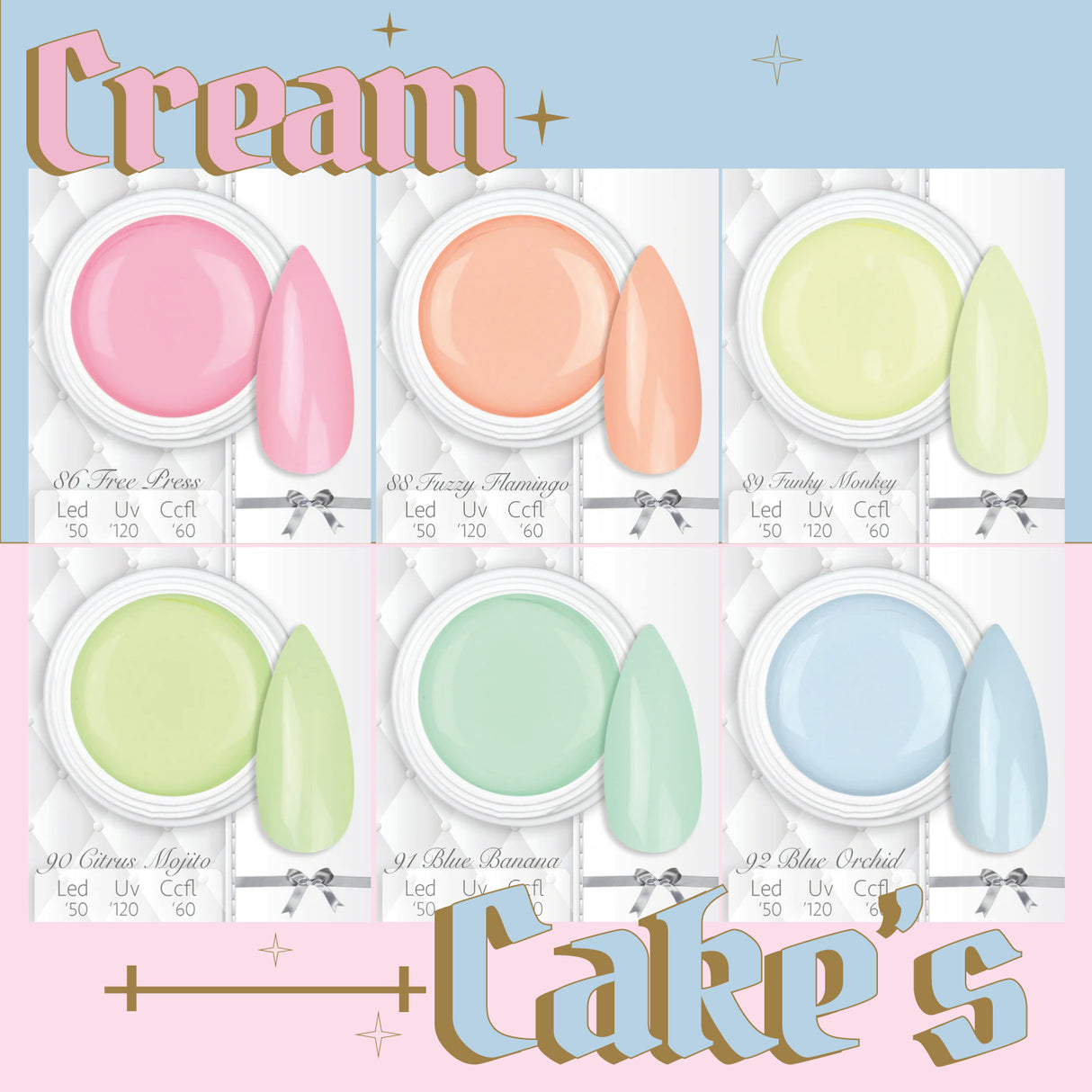 Set 6 gel Color - Cream Cake's - macaron -  Super Color