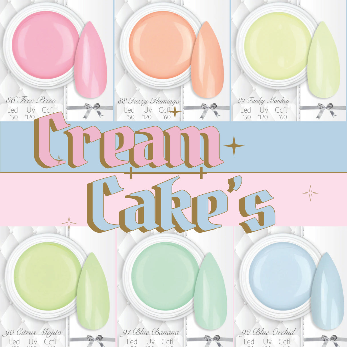Set 6 gel Color - Cream Cake's - macaron -  Super Color