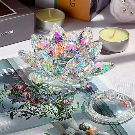 Bicchiere Lotus Crystal con Tappo Contenitore per liquidi Dappen dish