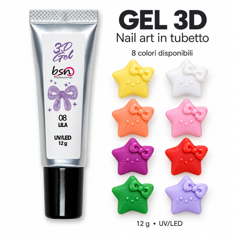 Gel 3D Nail Art in tubetto colorato 12 g UV/LED - BSN Professional
