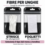 Fibra per unghie - Foglietti riparazione e Strisce allungamento, set 10 pz