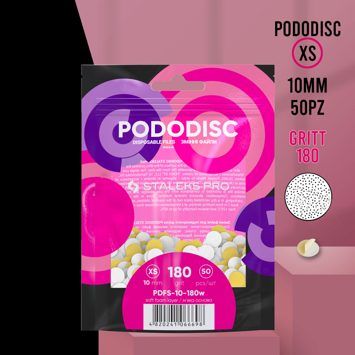 PODODISC Lime rotonde dischi per Pedicure Staleks Pro XS -180 gritt - 50pz