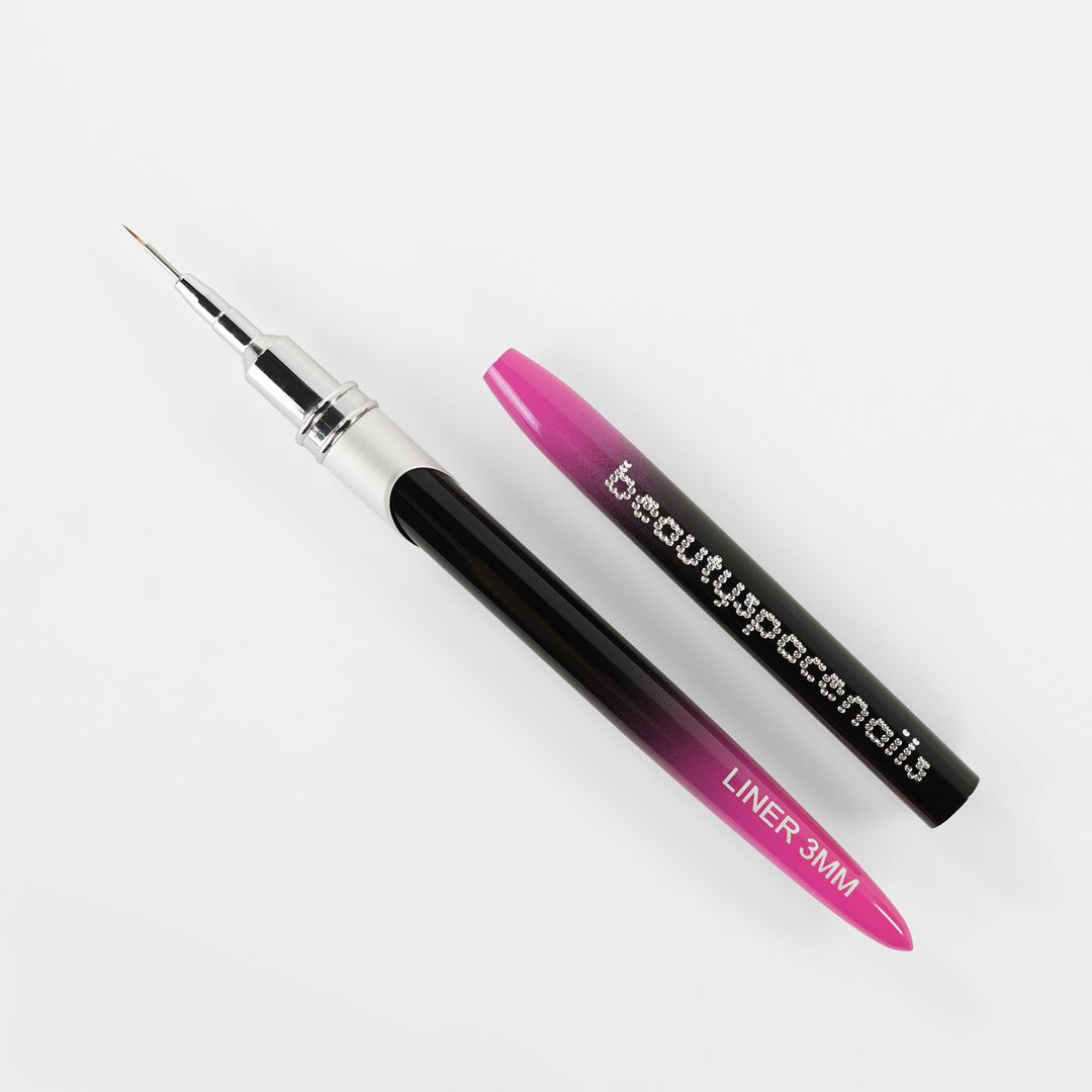 Pennello liner Beauty Space Nails con cappuccio aperto e impugnatura in alluminio