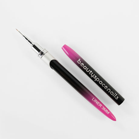 Pennello liner Beauty Space Nails con cappuccio aperto e impugnatura in alluminio