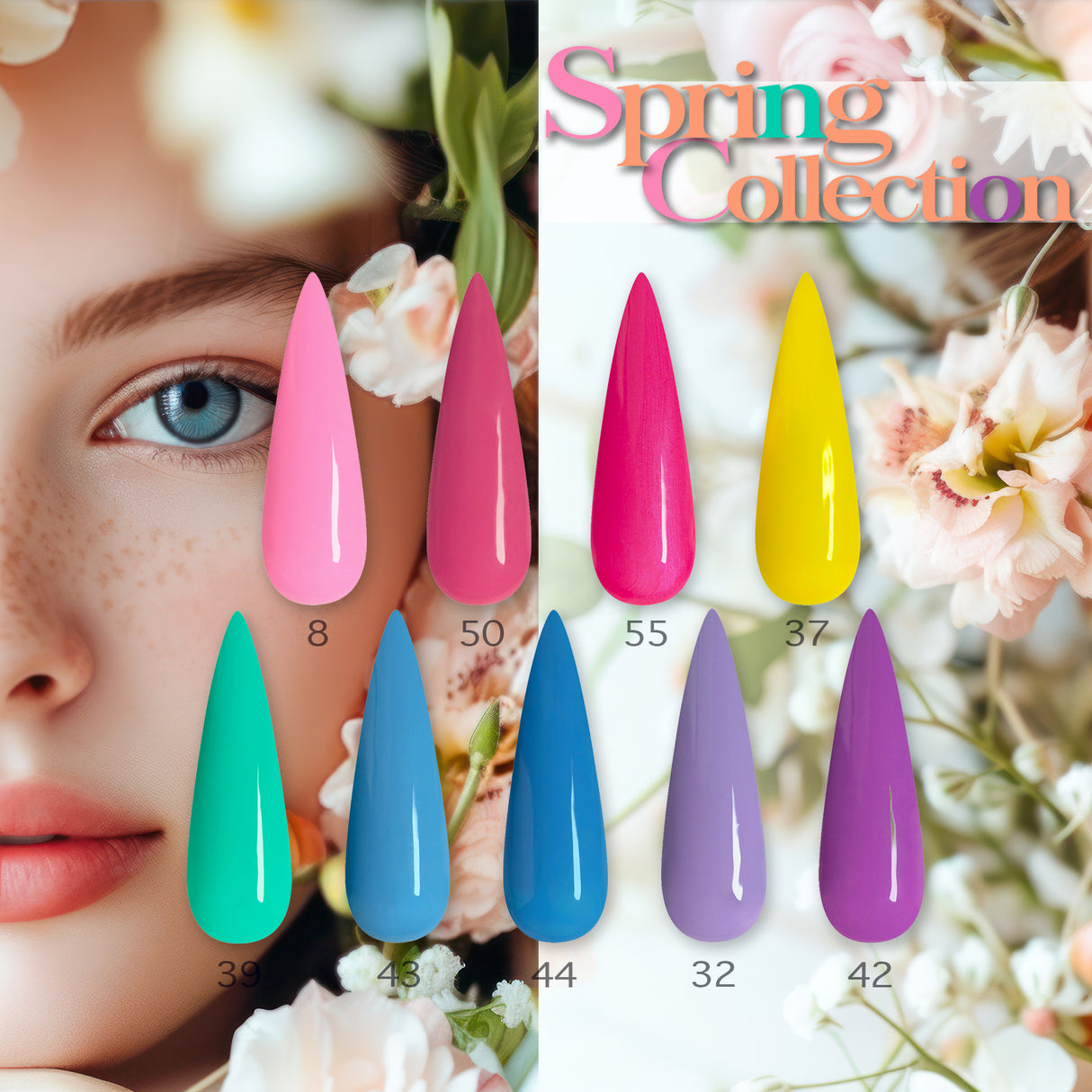 Spring Collection - 9 colori - Soak Off Color da 7ml cad. Smalto semipermanente