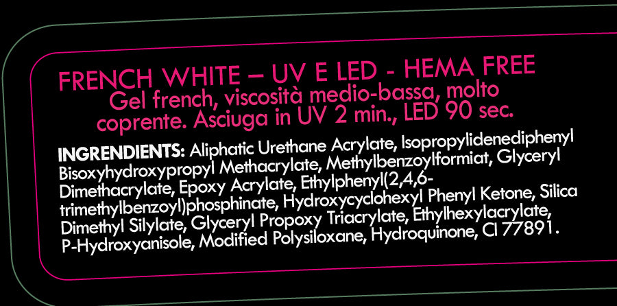 White Queen 15 ml - Gel french uv/led per french in superficie