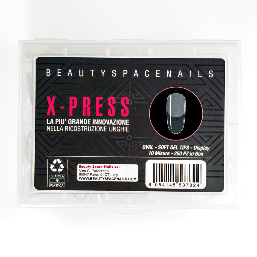 new OVAL Soft Gel Tip - X-Press Gel Press on nails - Tip Box 250pz