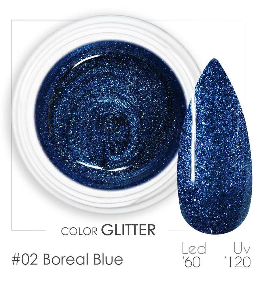 002 - Boreal Blue - Gel UV Colorato - BSN Professional Glitter