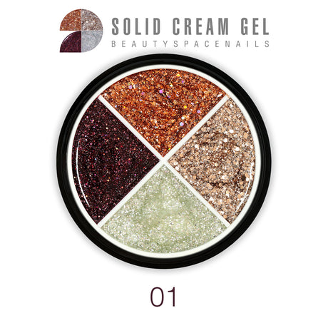 01 - Solid Cream Gel Palette 4 Colori