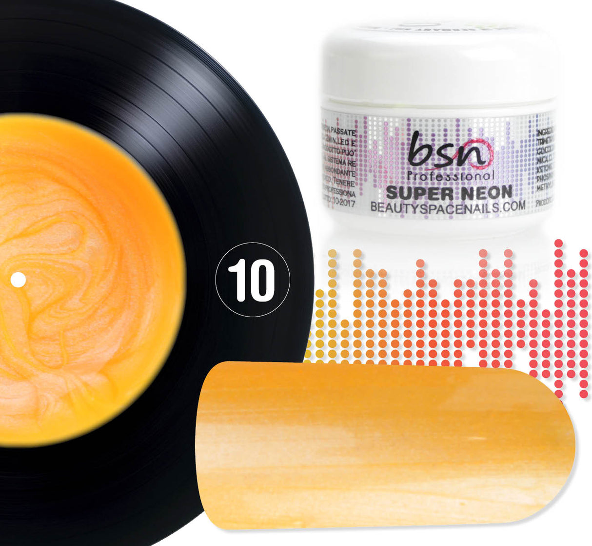 010- Light Orange Fluo - Super Neon - Gel UV Colorato - Pearl