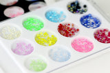 Mezze Perle Mix Color misure assortite Nail Art Decorazioni Set 12 Pezzi Display