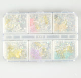 Box 6 decorazioni per unghie e nail art - farfalle, pietre preziose e diamantini