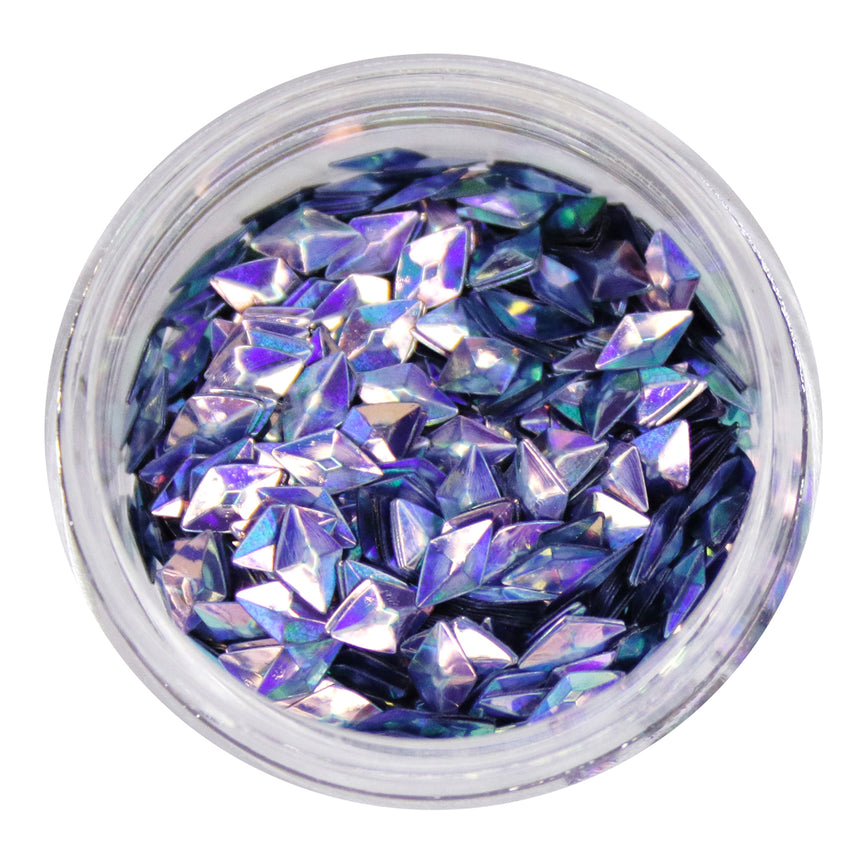 Paillettes rombo 3D flakies colori cangianti - decorazioni per unghie in barattolino - purple - 04
