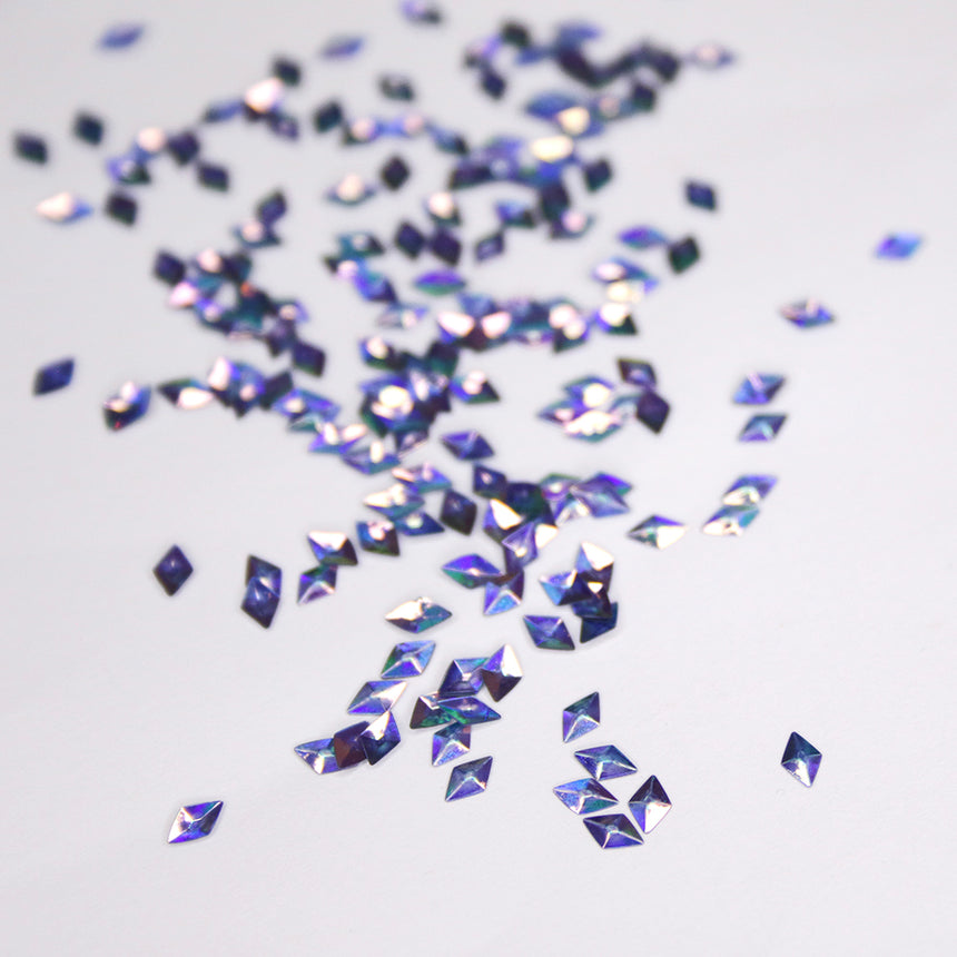 Paillettes rombo 3D flakies colori cangianti - decorazioni per unghie in barattolino - purple - 04